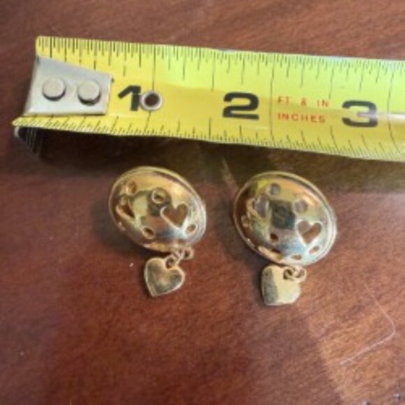 Gold-tone Heart Earrings - Picture 3 of 3
